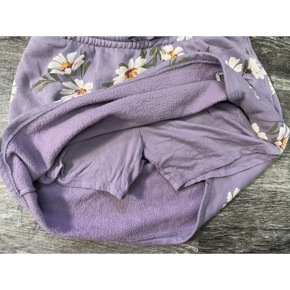 GAP Kids Girls Size XXL (12-16) Purple Floral Skort Drawstrings Embroidered Logo